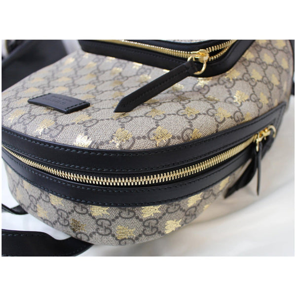 GUCCI Bees Small Day GG Supreme Monogram Backpack Bag Beige 427042