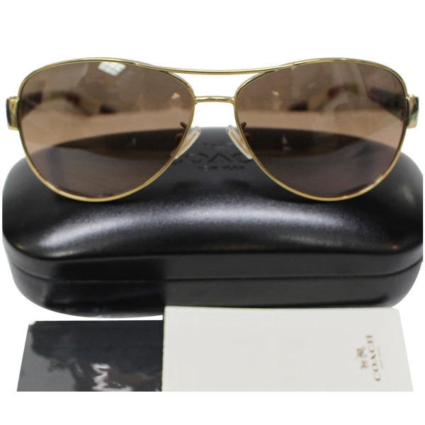 COACH Kristina Gold Sunglasses Orange Gradient Lens