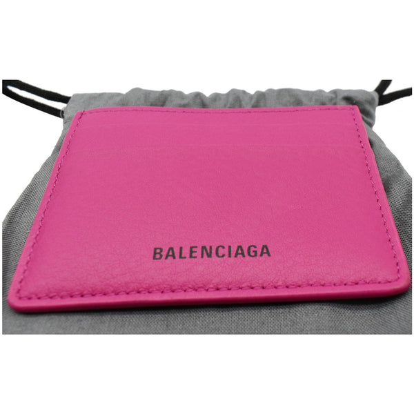 BALENCIAGA Leather Card Holder Pink