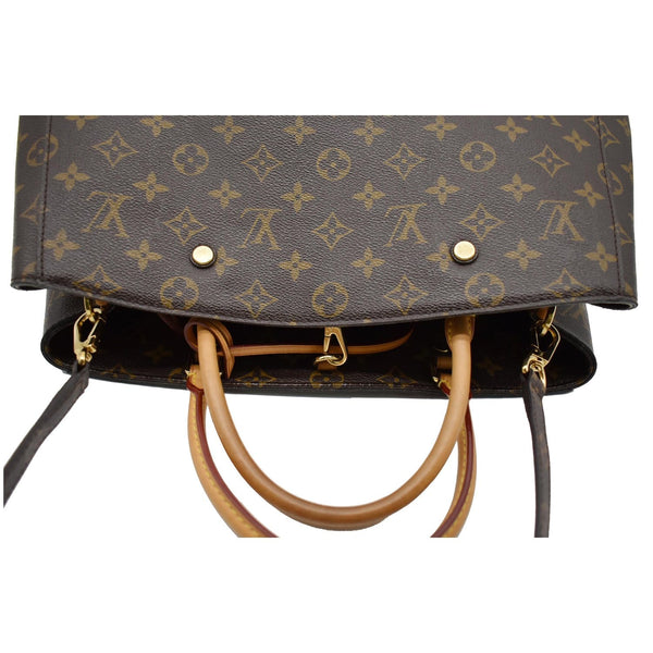 LOUIS VUITTON Montaigne GM Monogram Canvas Shoulder Bag Brown