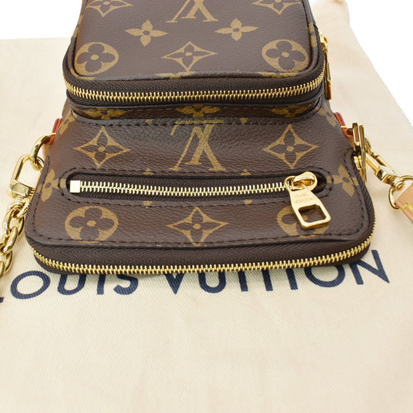 LOUIS VUITTON Utility Phone Sleeve Monogram Canvas Crossbody Bag Brown