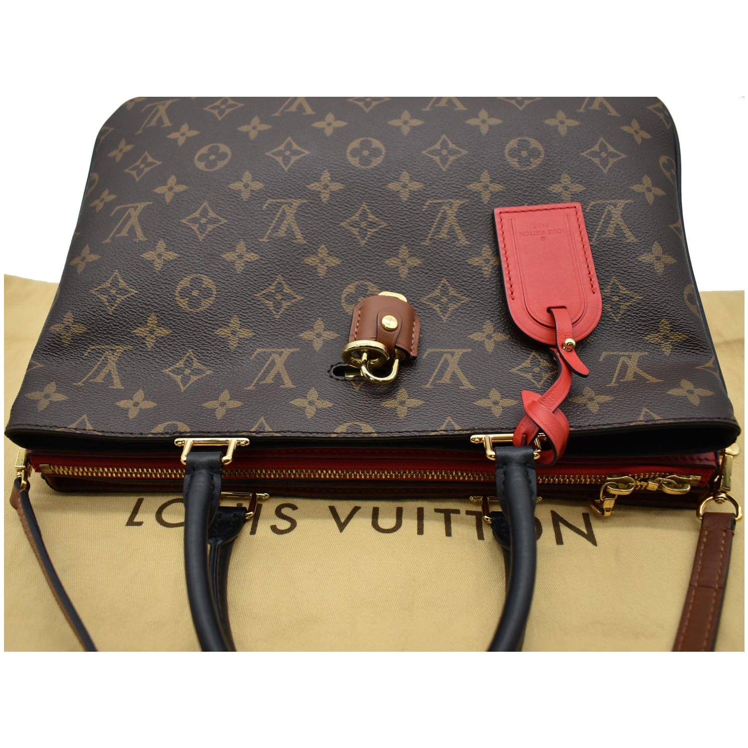 Louis Vuitton Red Monogram Coated Canvas Millefeuille Tote QJB3CK5V0B001