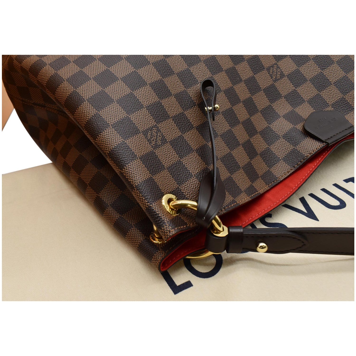 Louis Vuitton Graceful Hobo Damien Ebene Canvas Brown Plaid Handbag Purse