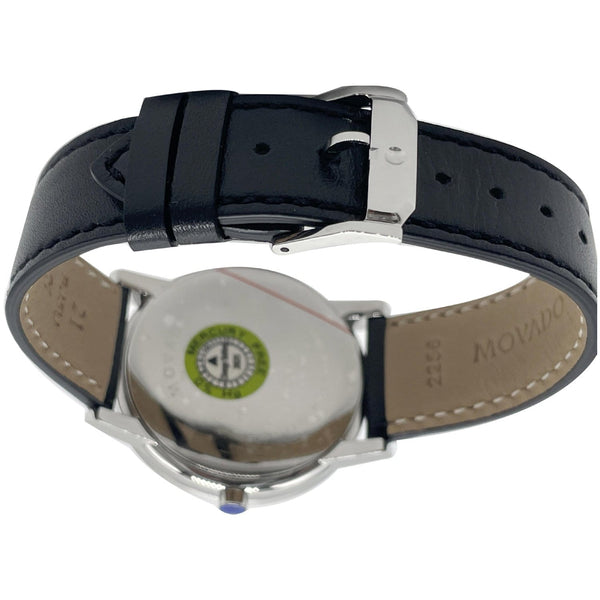 MOVADO Museum Classic Swiss Quartz Leather Watch Black Dial 40MM