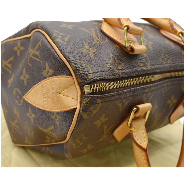 LOUIS VUITTON Speedy 25 Monogram Canvas Satchel Bag Brown