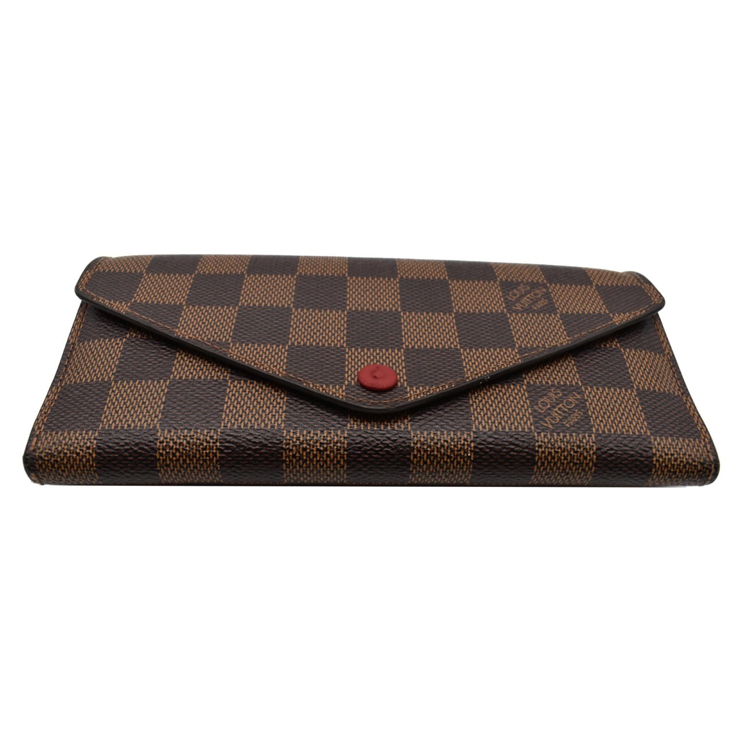 louis vuitton wallet with red button