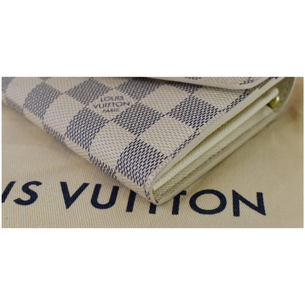Louis Vuitton Damier Azur Sarah Wallet For Women White  - corner side