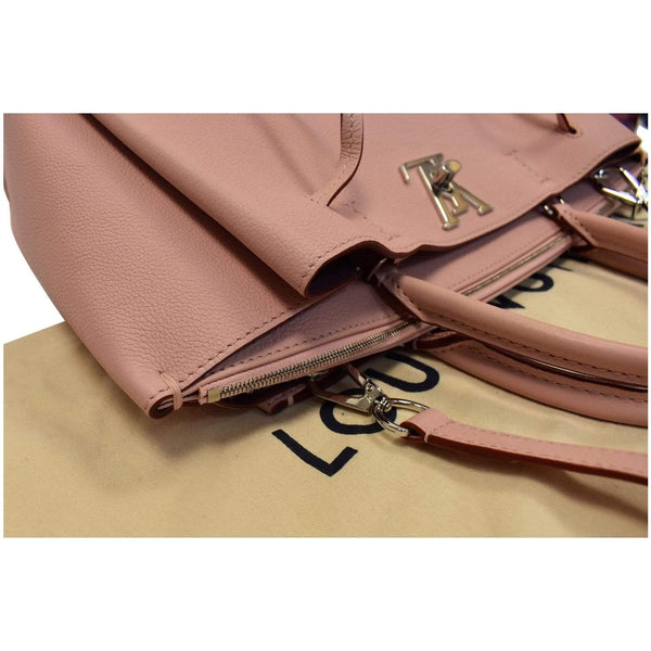LOUIS VUITTON Lockmeto Calfskin Leather Tote Bag Rose Pink
