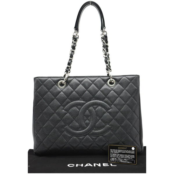 CHANEL Grand Shopping GST Caviar Leather Tote Bag Black