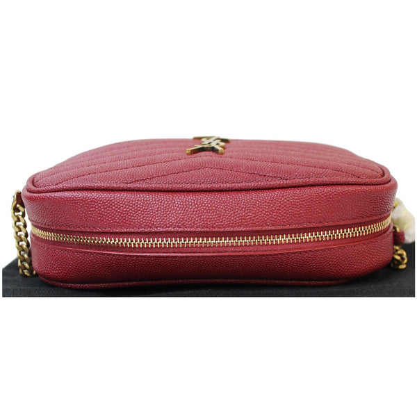YVES SAINT LAURENT Mini Lou Grain De Poudre Camera Bag Red