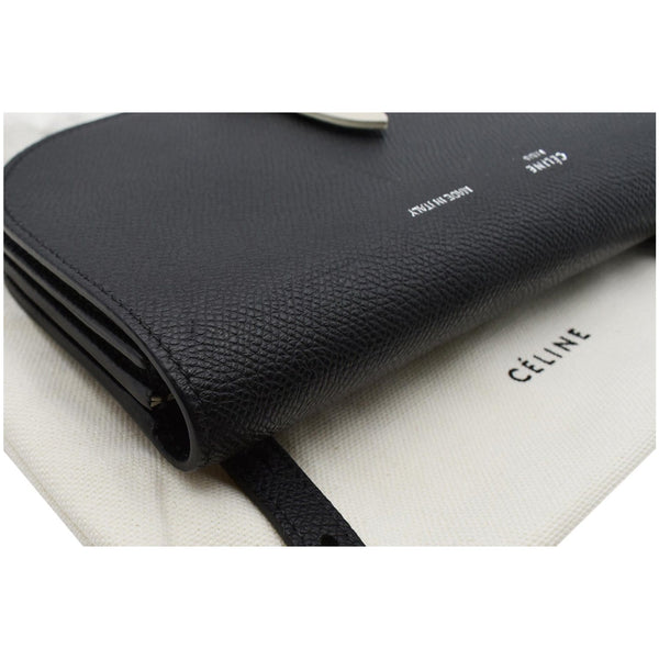 CELINE Grained Leather Strap Clutch Bag Black - Final Sale