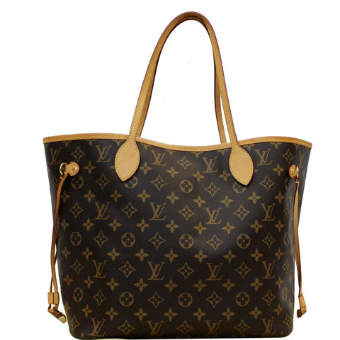 LOUIS VUITTON Neverfull MM Monogram Canvas Tote Bag Brown