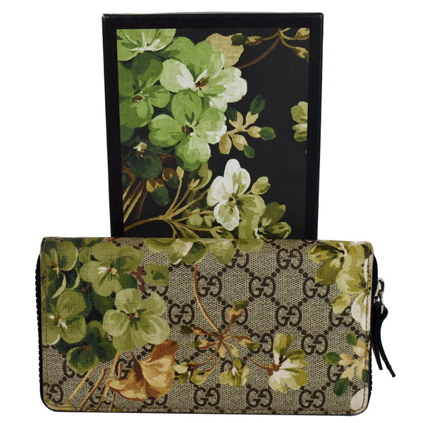 Gucci Blooms Zip Around GG Canvas Wallet Women Beige - women pouch