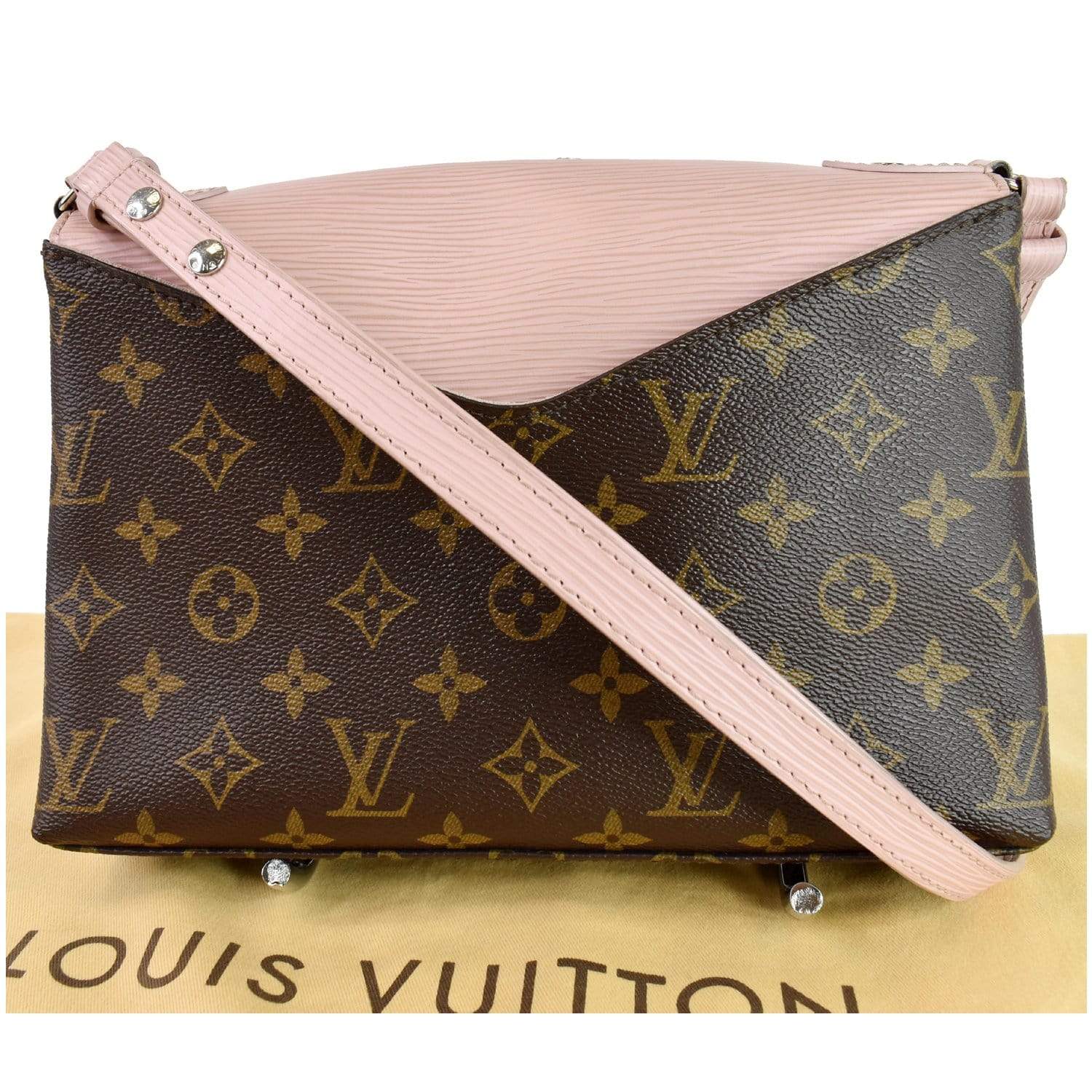 Authenticated Used Louis Vuitton Handbag Saint Michel Pink Brown Rose  Ballerina Monogram Epi M44033 Leather CA3197 LOUIS VUITTON LV Bag Flap 2way  