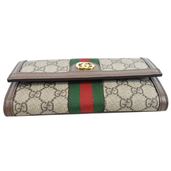 GUCCI Ophidia GG Continental Supreme Canvas Wallet Beige 523153