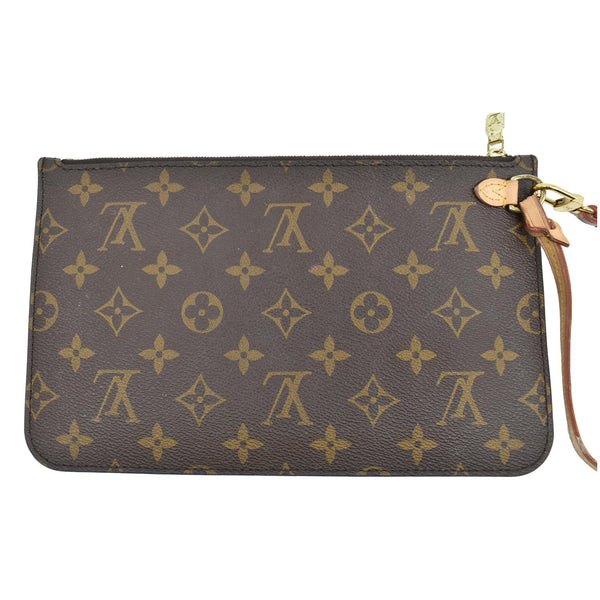 LOUIS VUITTON Pochette Wristlet Pouch Monogram Canvas Neverfull MM Brown