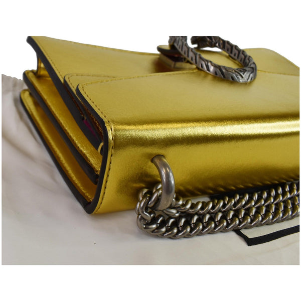 Gucci Dionysus Small Satin Handbag Gold Skin