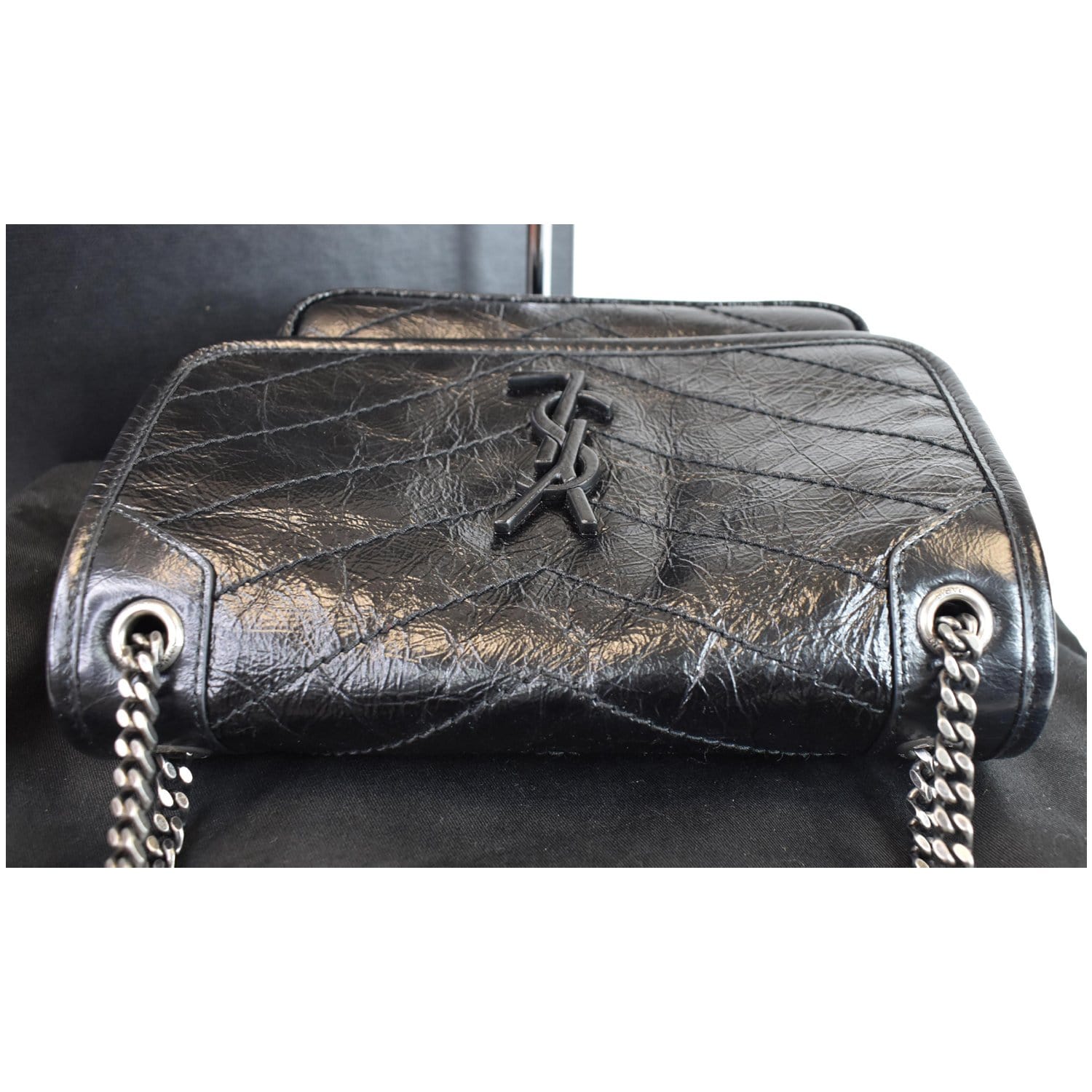 Niki Baby crinkled-leather cross-body bag | Saint Laurent