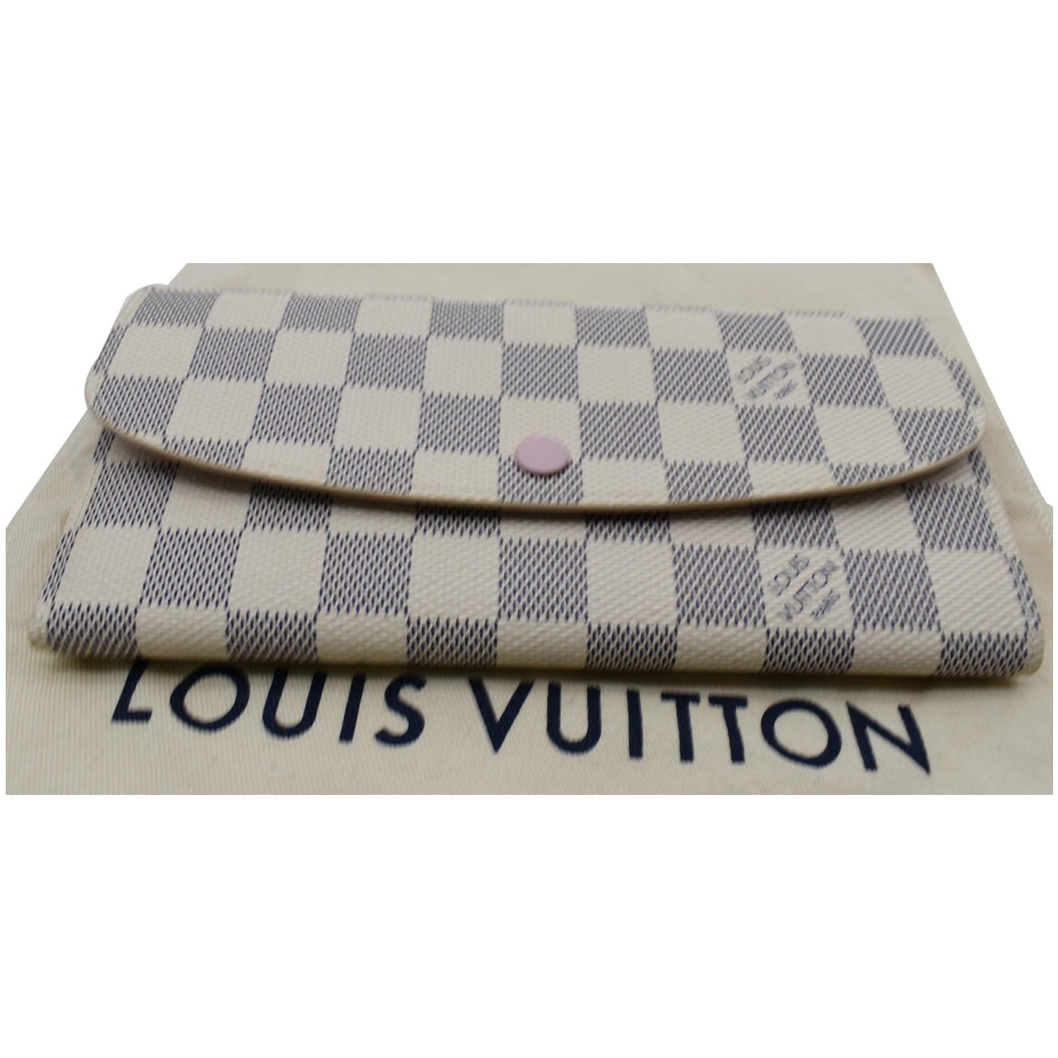 Louis Vuitton Damier Azur Emilie Wallet Pink White Blue