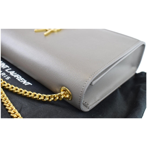 YVES SAINT LAURENT Kate Medium Leather Crossbody Bag Grey