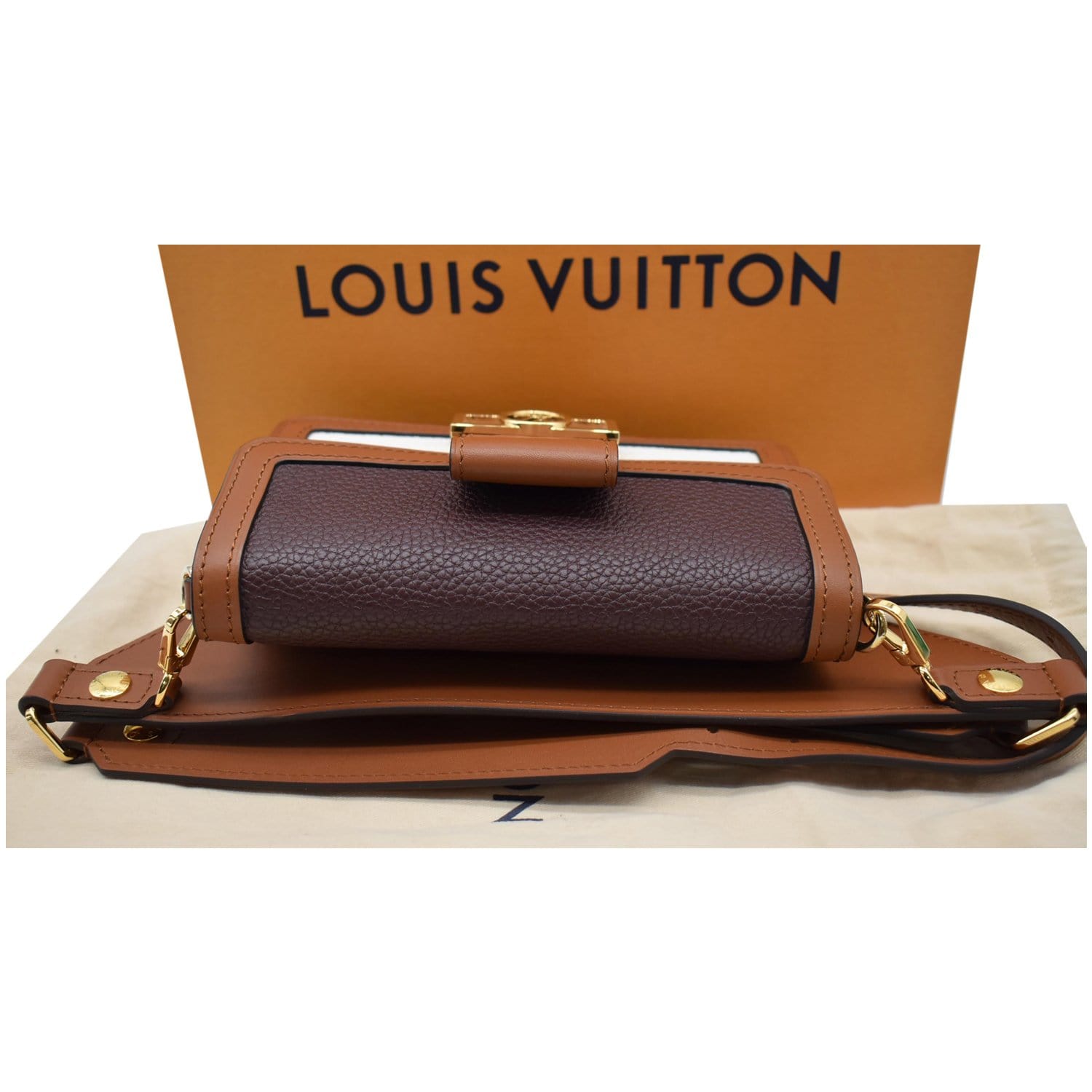 Louis Vuitton Snow/Blackberry Taurillon Leather Mini Dauphine Bag