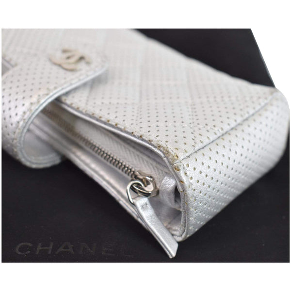 Chanel Perforated Lambskin Quilted Mini Phone Holder used codition