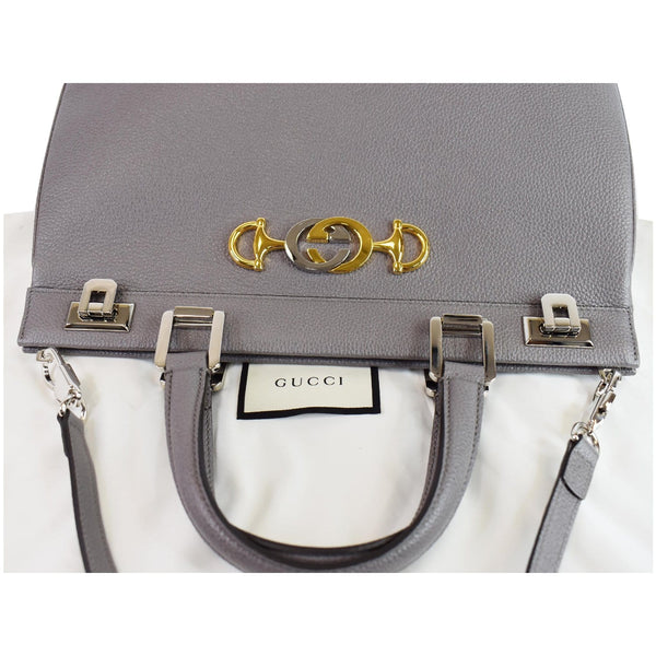 Gucci Zumi Medium Grainy Leather Top Handle Bag Dusty Grey 564714