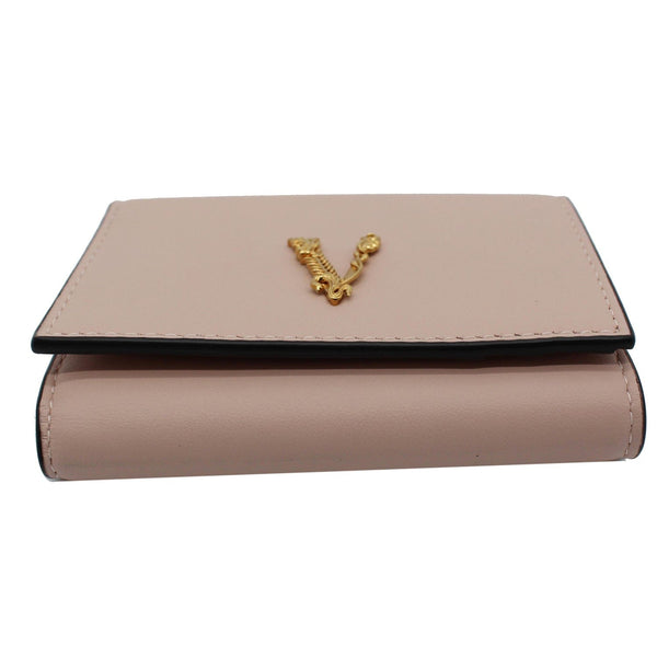 VERSACE Virtus Bifold Leather Wallet Light Pink
