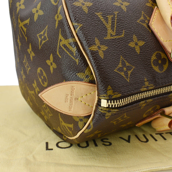 LOUIS VUITTON Speedy 30 Monogram Canvas Satchel Bag Brown