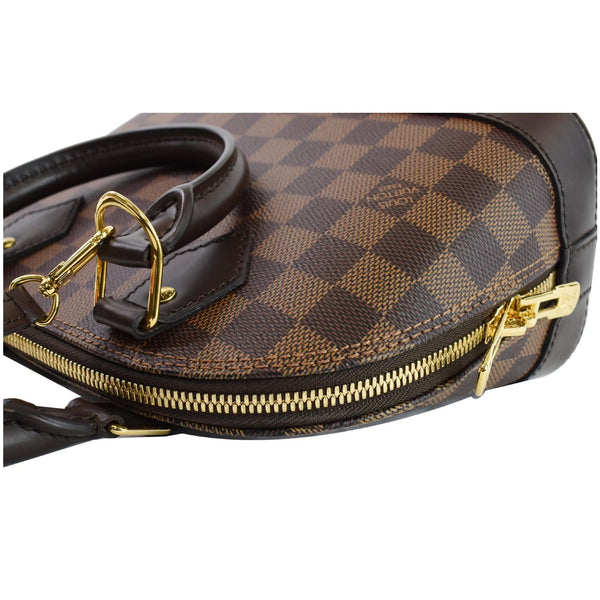 Louis Vuitton Alma BB Damier Ebene Shoulder Bag Brown - zip corner