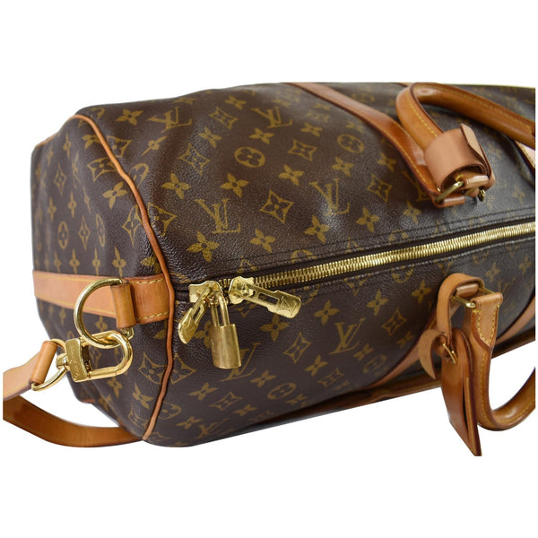 LOUIS VUITTON  Keepall Bandouliere 55 Monogram Canvas Travel Bag Brown