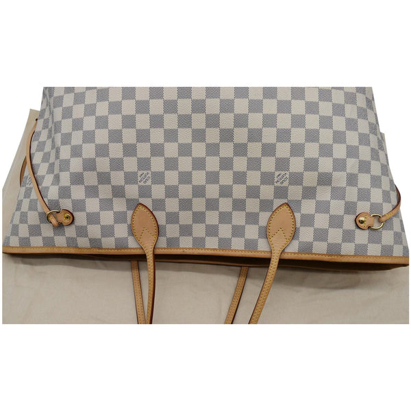 LOUIS VUITTON Neverfull GM Damier Azur Tote Shoulder Bag White