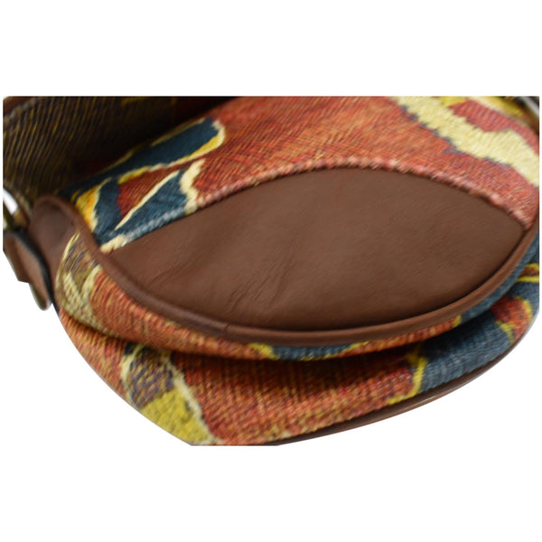 Christain Dior Impression Kilim Tapestry Canvas Saddle Bag corner