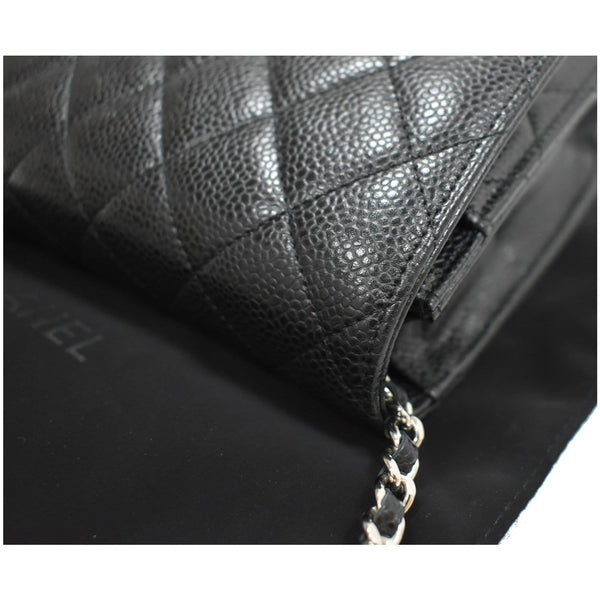 CHANEL Wallet on Chain Caviar Leather Crossbody Bag Black