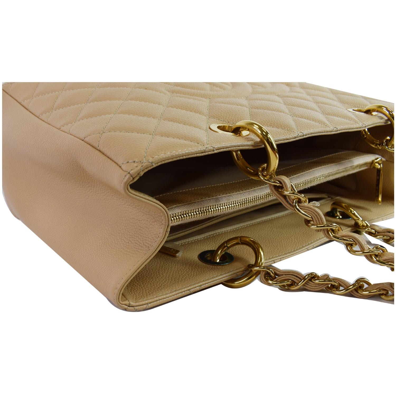 CHANEL Grand Shopping GST Caviar Leather Tote Bag Beige
