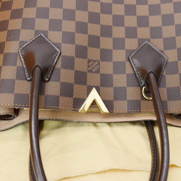 LOUIS VUITTON Kensington Damier Ebene Tote Bag Brown