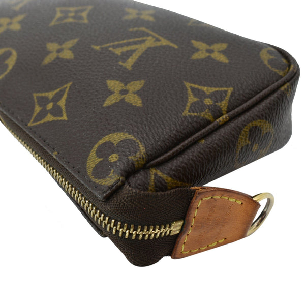 LOUIS VUITTON Mini Pochette Monogram Canvas Accessoires Pouch Brown