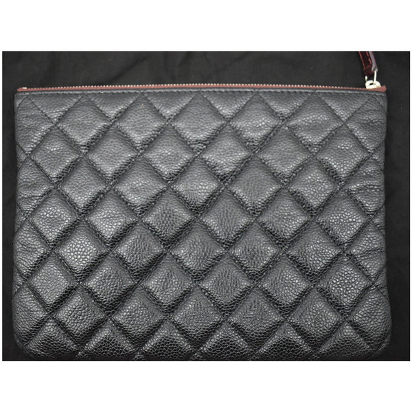 CHANEL Caviar Leather O-Case Zip Pouch Black