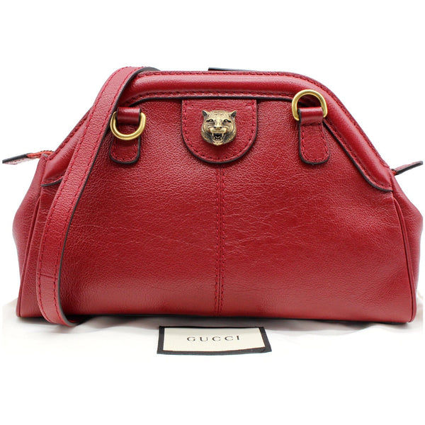 GUCCI Re(Belle) Tiger head Leather Shoulder Bag Red 524620