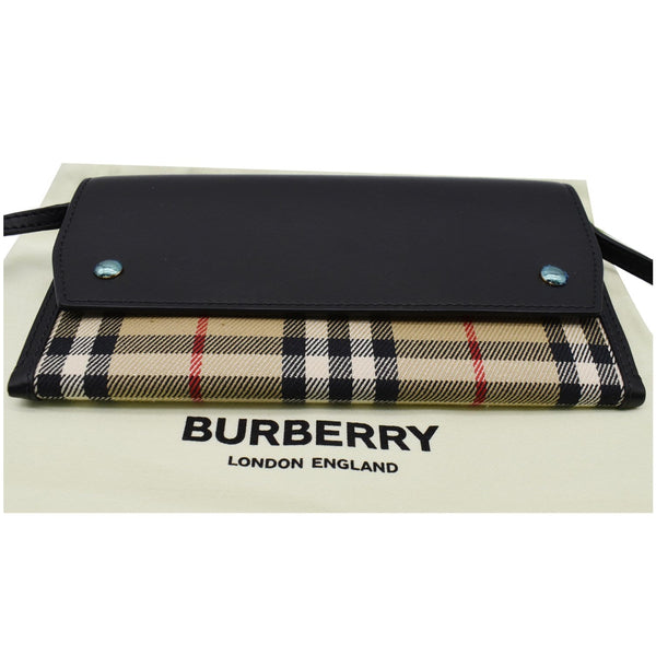 BURBERRY Vintage Check Leather Phone Case Clutch Bag Archive Beige