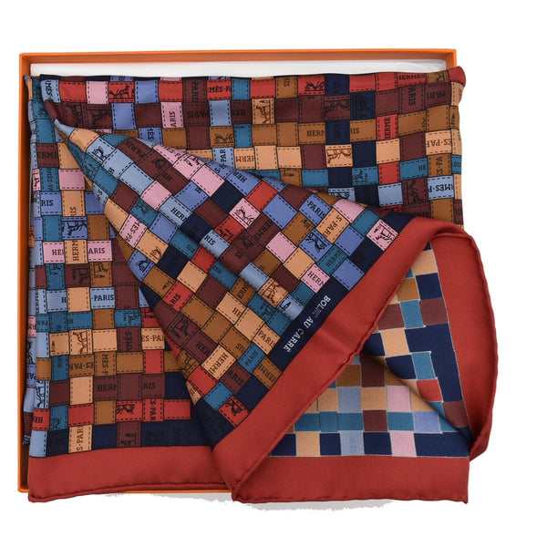 HERMES Bolduc Au Carre Silk Scarf Multicolor