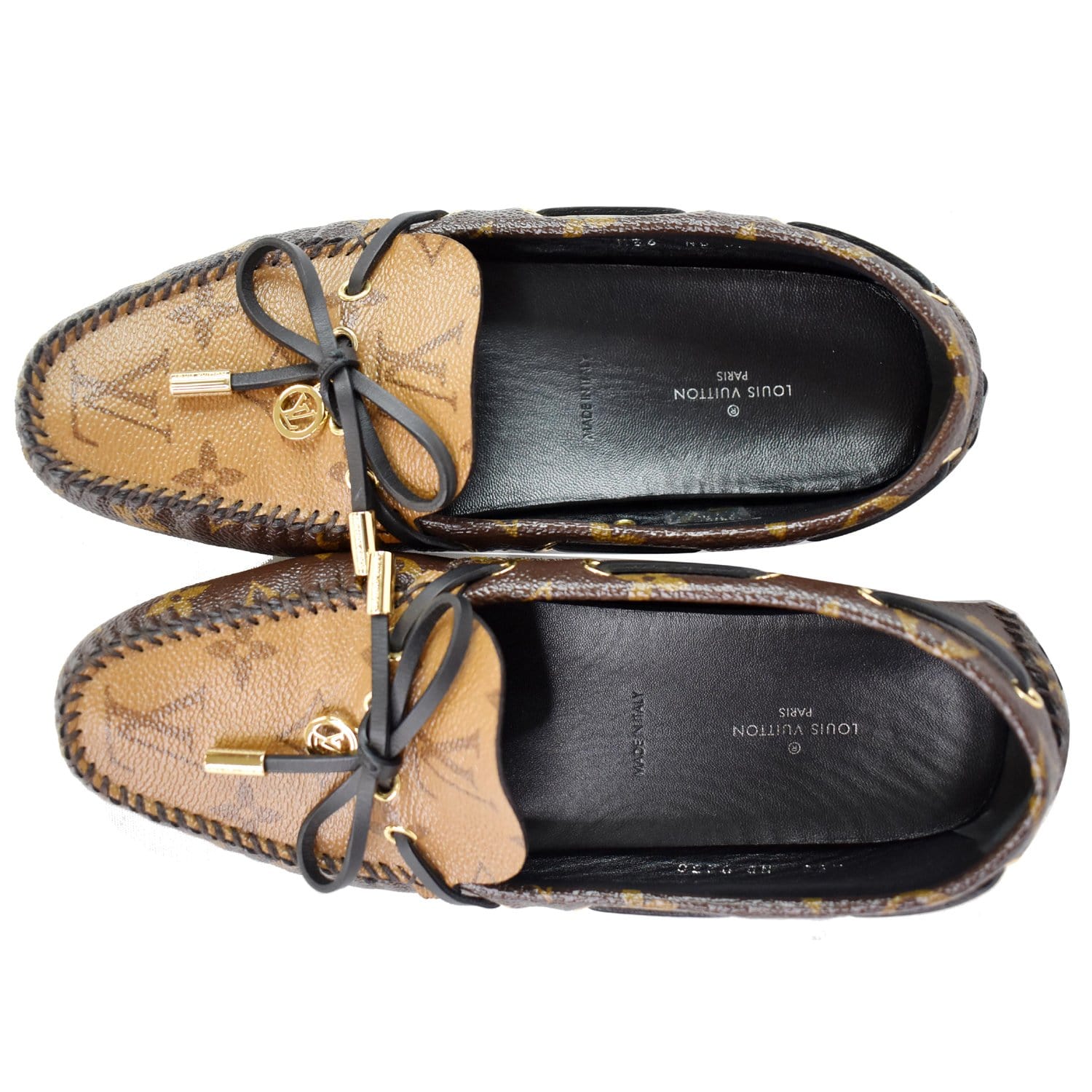 Louis Vuitton Brown Damier Canvas and Leather Major Loafers Size 43 at  1stDibs