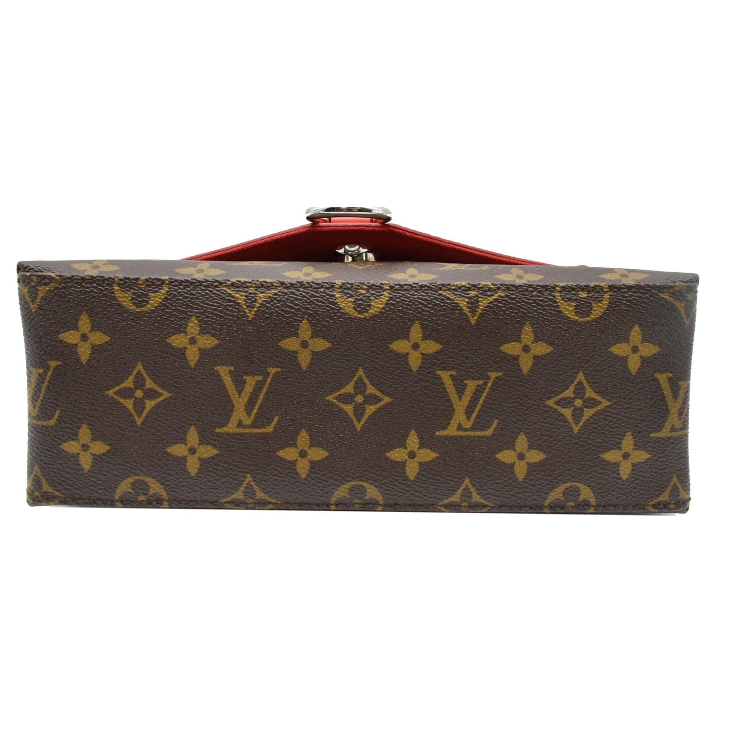 Louis Vuitton Saint Michel Handbag in Brown Monogram Canvas and Red