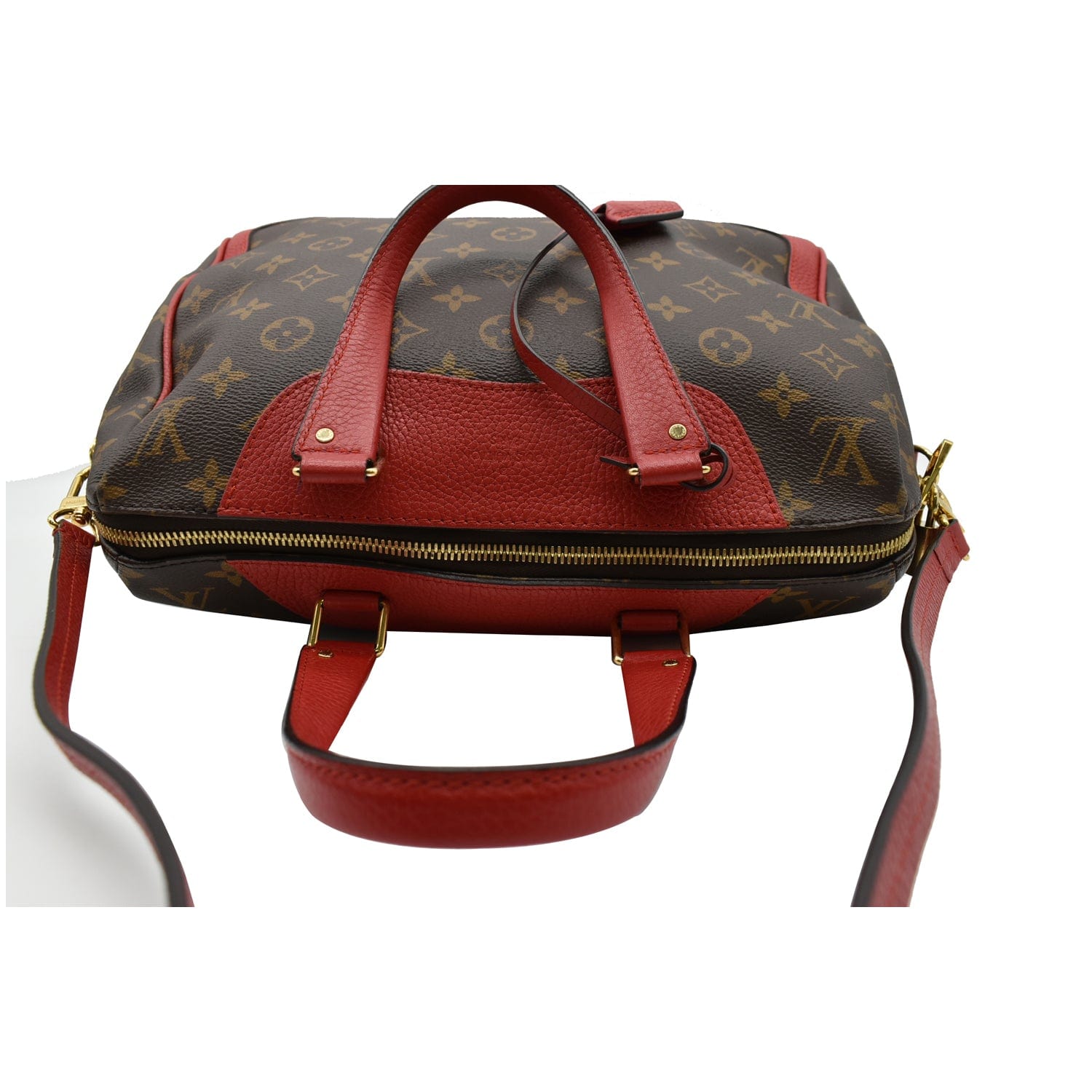Louis Vuitton, Bags, Authenticlouis Vuitton Retiro Monogram Red Satchel  Duffle Crossbody Canvas