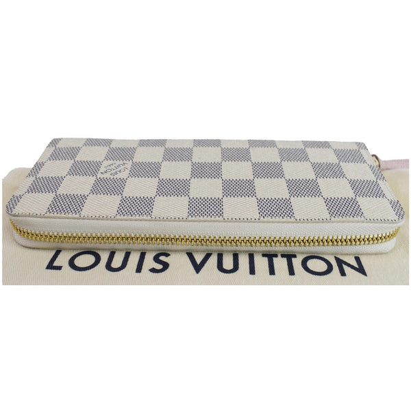 LOUIS VUITTON Clemence Damier Azur Zippy Wallet White