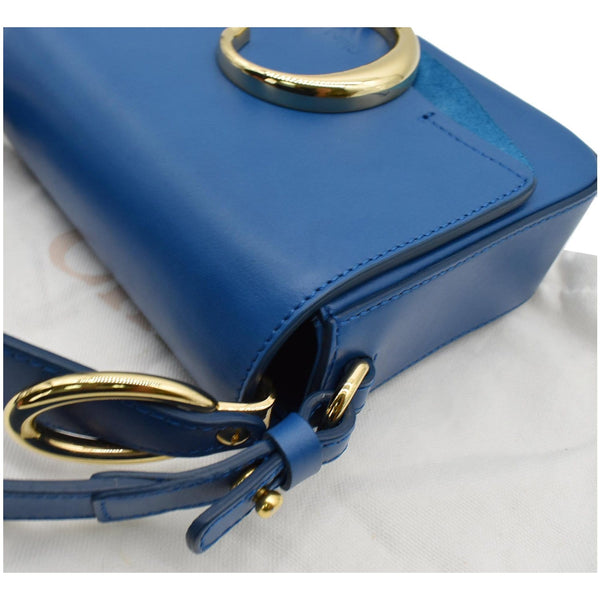 Chloe Mini C Flap Suede Leather Crossbody Bag Blue - DDH