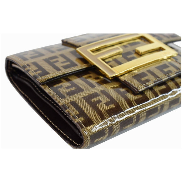 FENDI Trifold Zucca Vinyl Coated Wallet Brown
