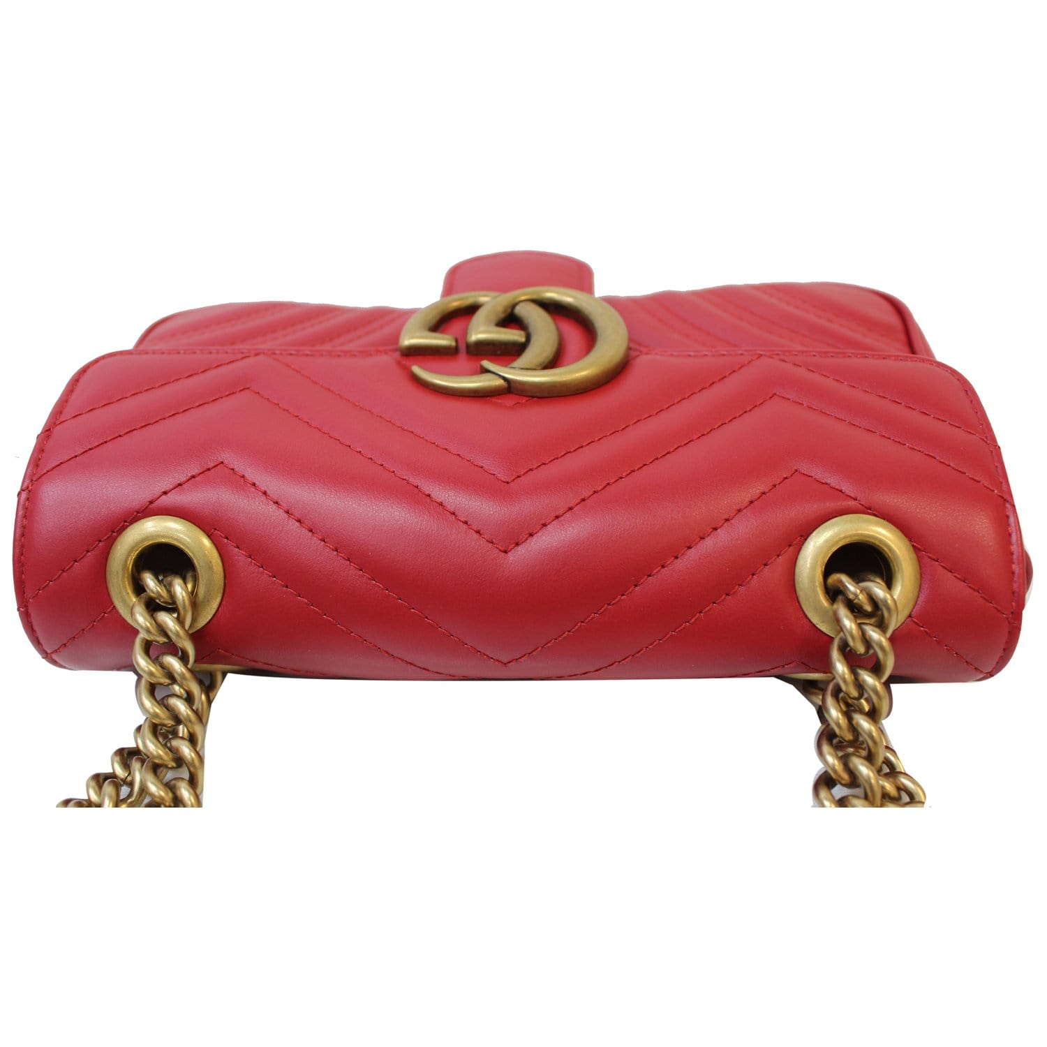 GUCCI: GG Marmont original shoulder bag - Red  Gucci mini bag 446744 HVKEG  online at