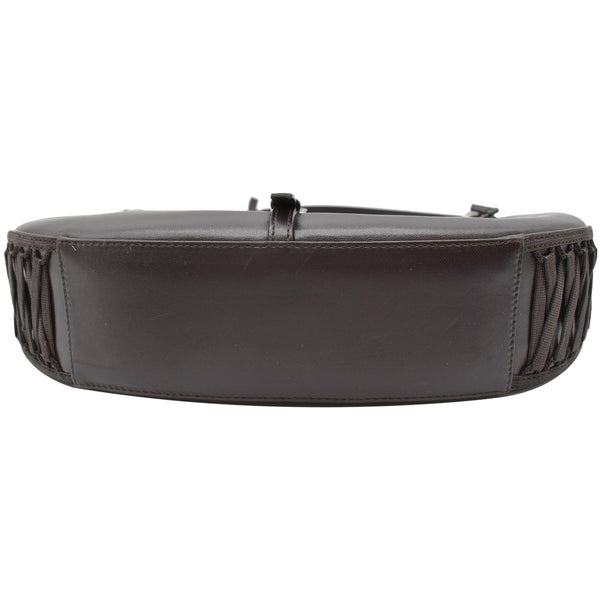 CHRISTIAN DIOR Lace Up Admit It Leather Hobo Bag Dark Brown