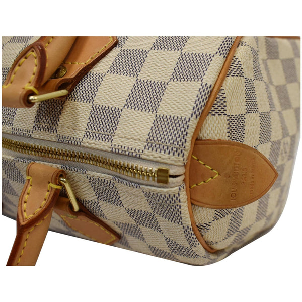 LOUIS VUITTON Speedy 25 Damier Azur Satchel Bag White